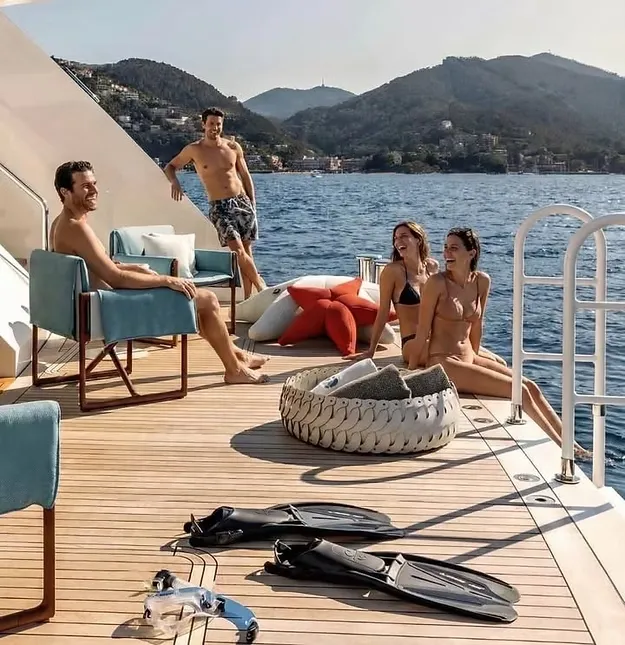 Friends enjoying yacht party in Phuket